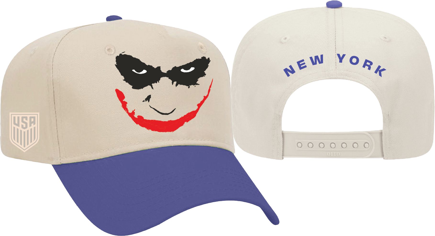Peace Collective Adult U.S. Soccer | DC Worlds Collide Joker Face New York City Snapback Hat