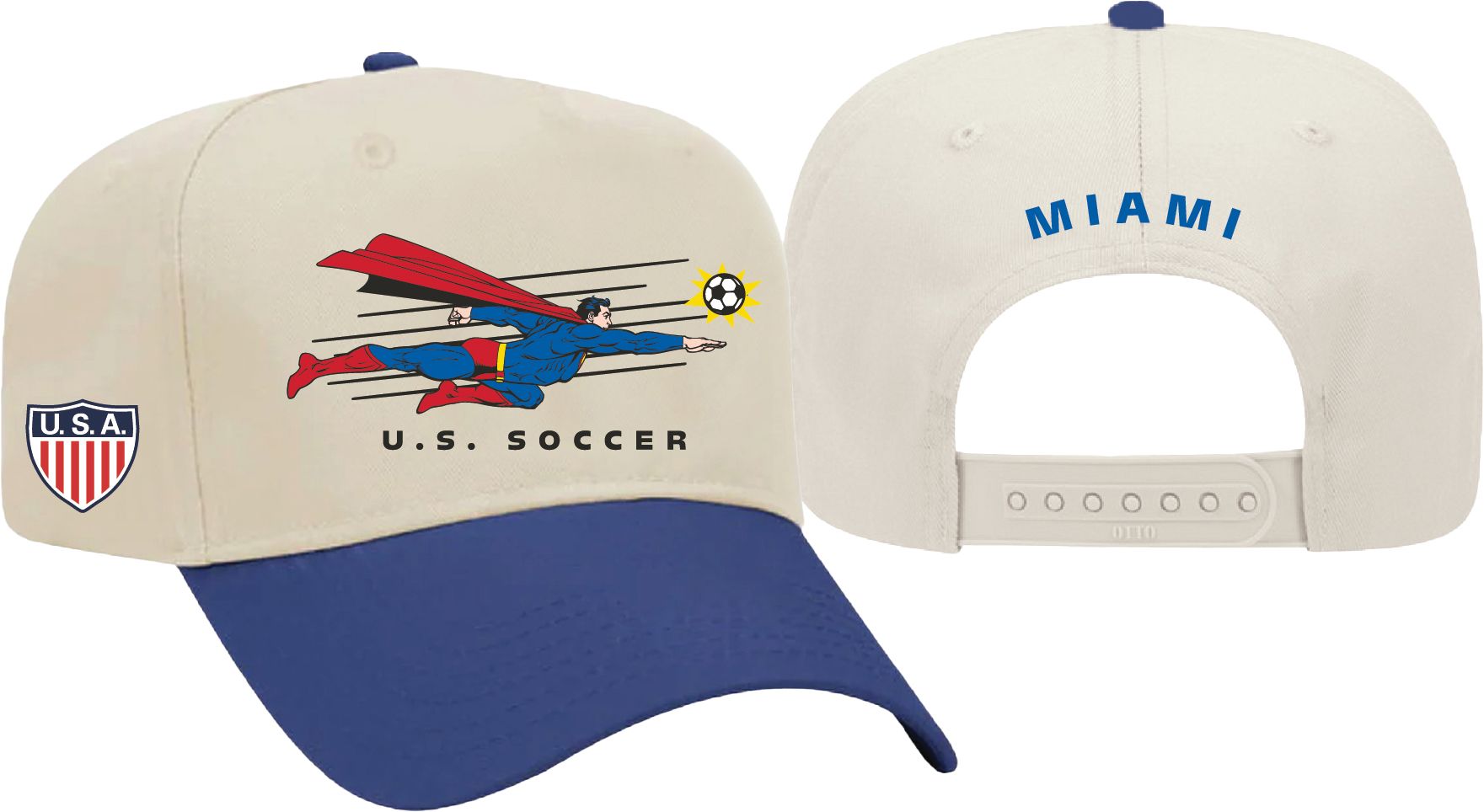 Peace Collective Adult U.S. Soccer | DC Worlds Collide Superman Flight Miami Snapback Hat