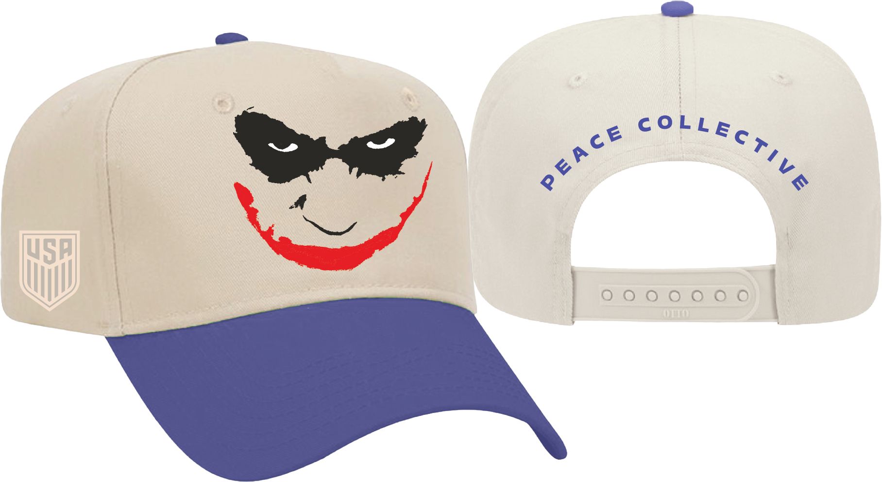 Peace Collective Adult U.S. Soccer | DC Worlds Collide Joker Face Snapback Hat