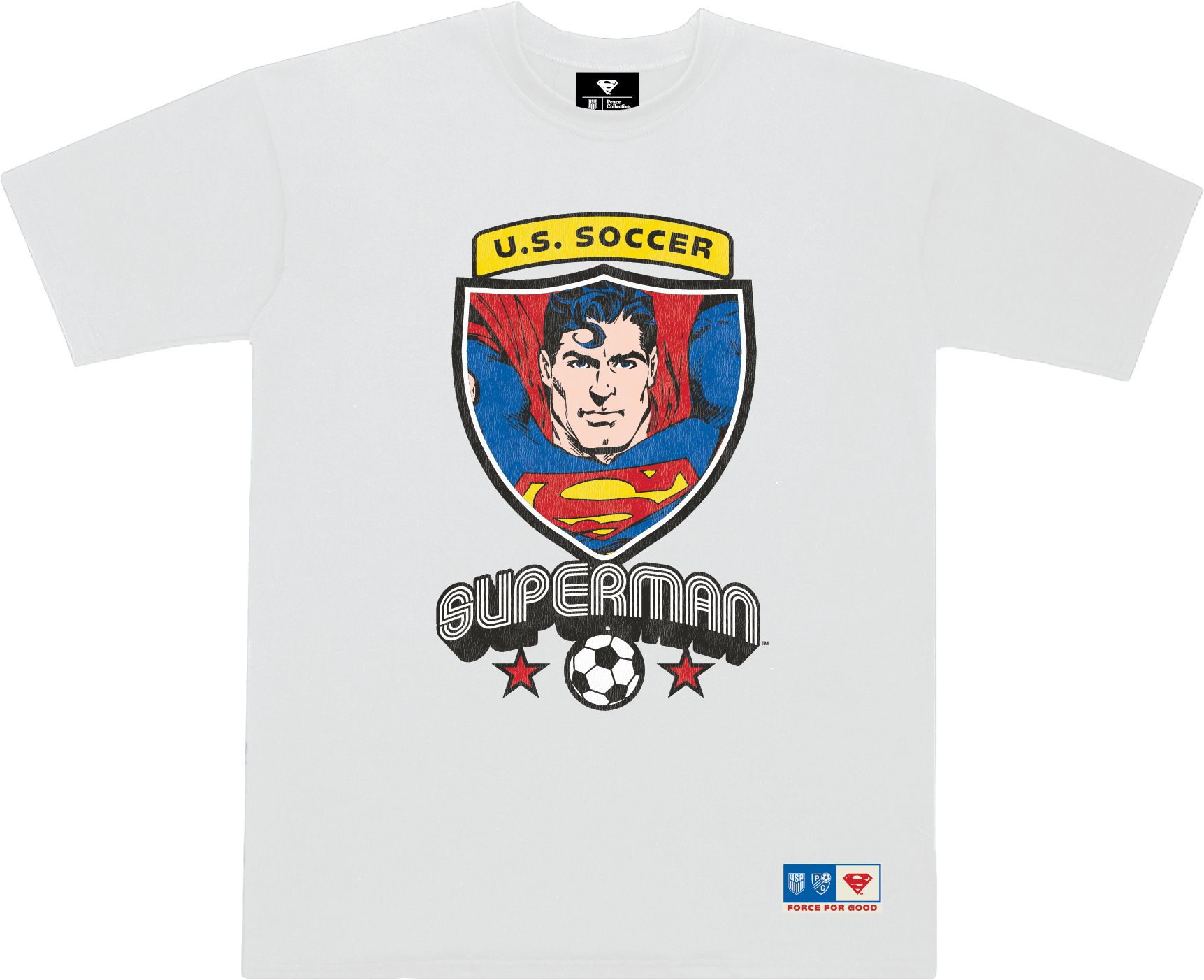 Peace Collective Adult U.S. Soccer | DC Worlds Collide Superman Shield T-Shirt