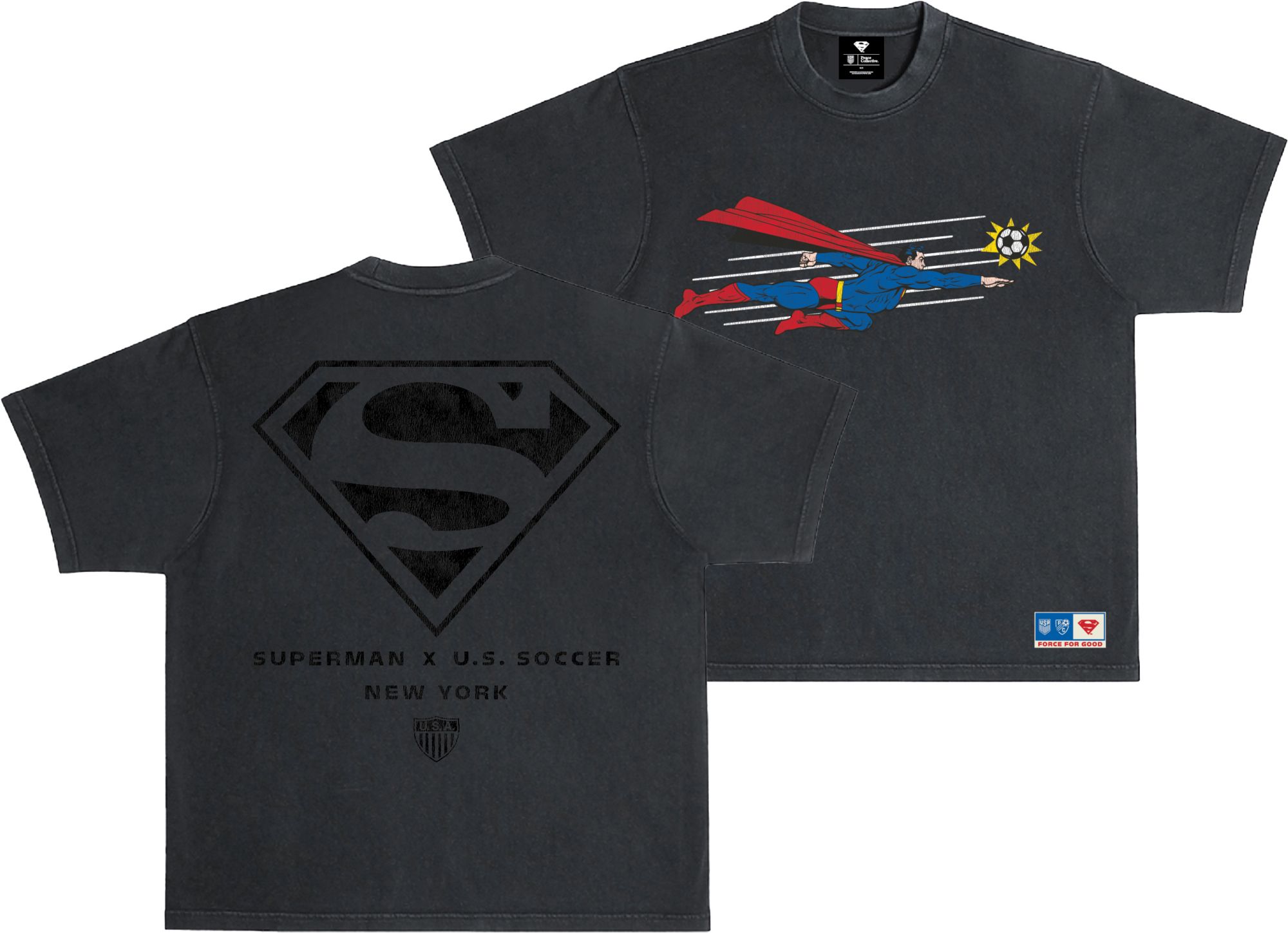 Peace Collective Adult U.S. Soccer | DC Worlds Collide Superman Flight New York City T-Shirt
