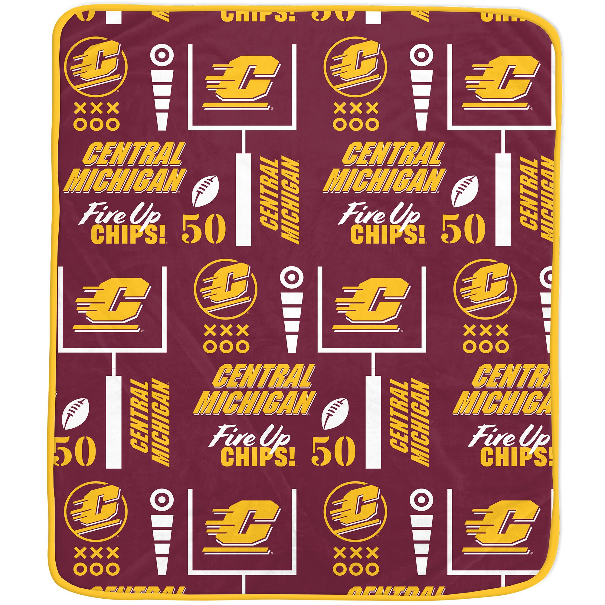Pegasus Sports Central Michigan Chippewas Cozy Blanket