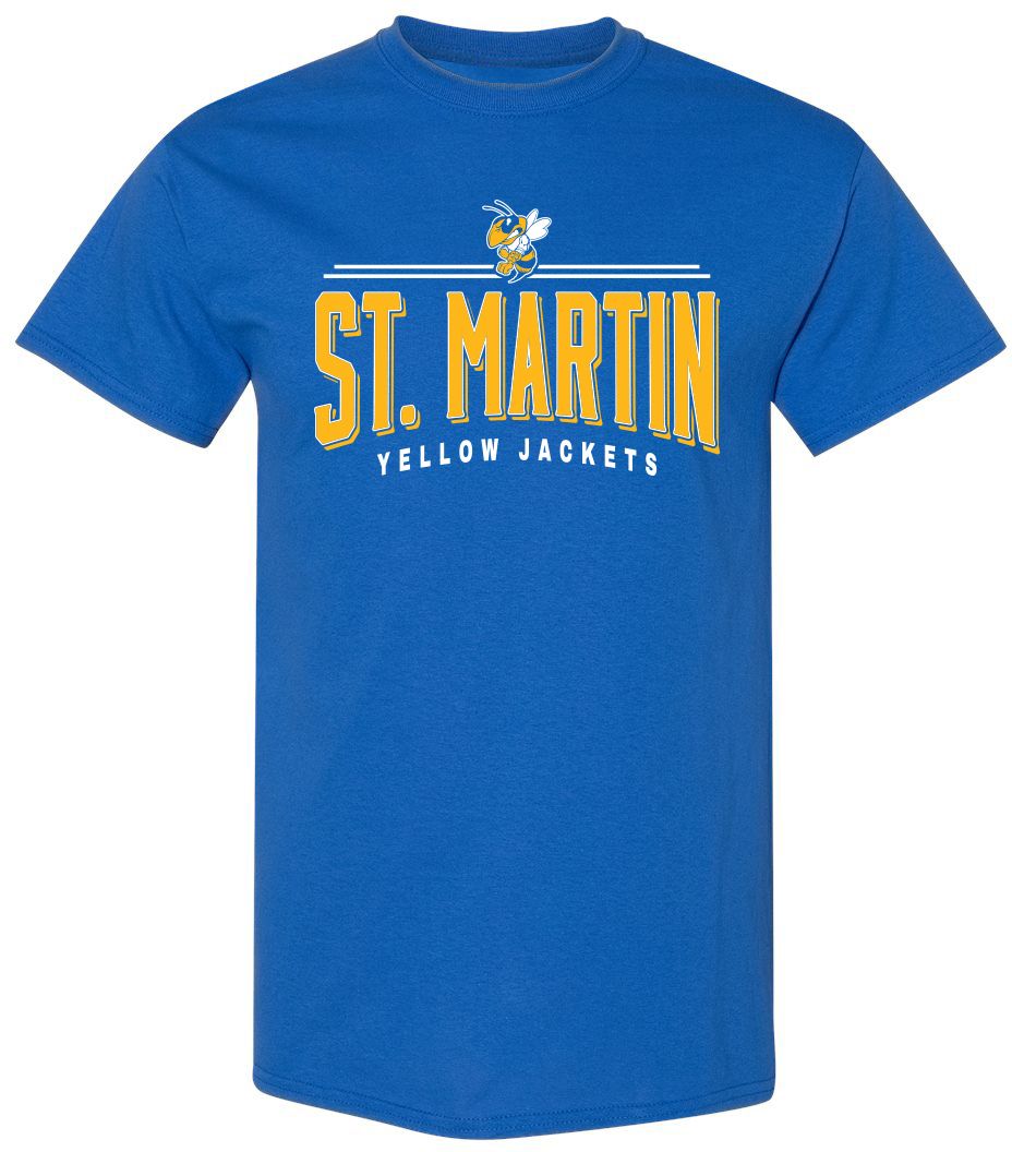 Pel Athletic Adult Saint Martin High School Royal T-Shirt
