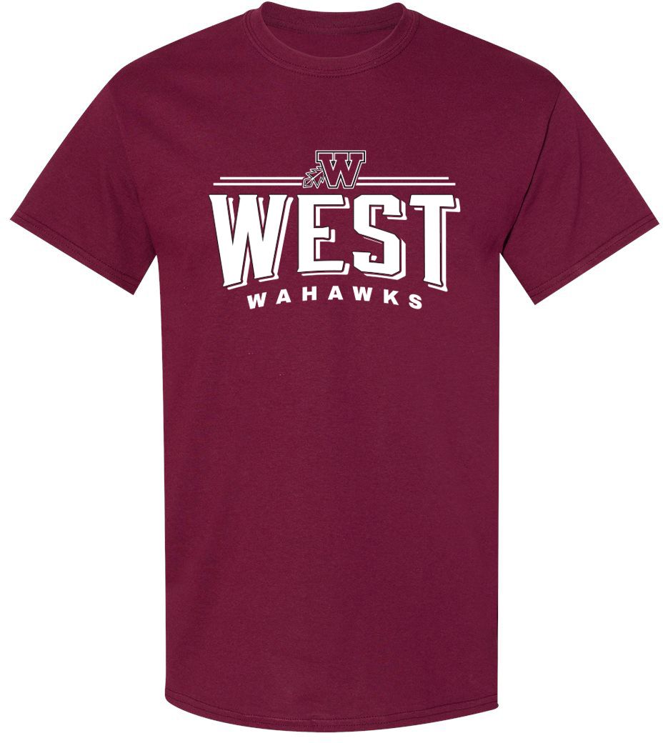 Pel Athletic Adult West High School Maroon T-Shirt