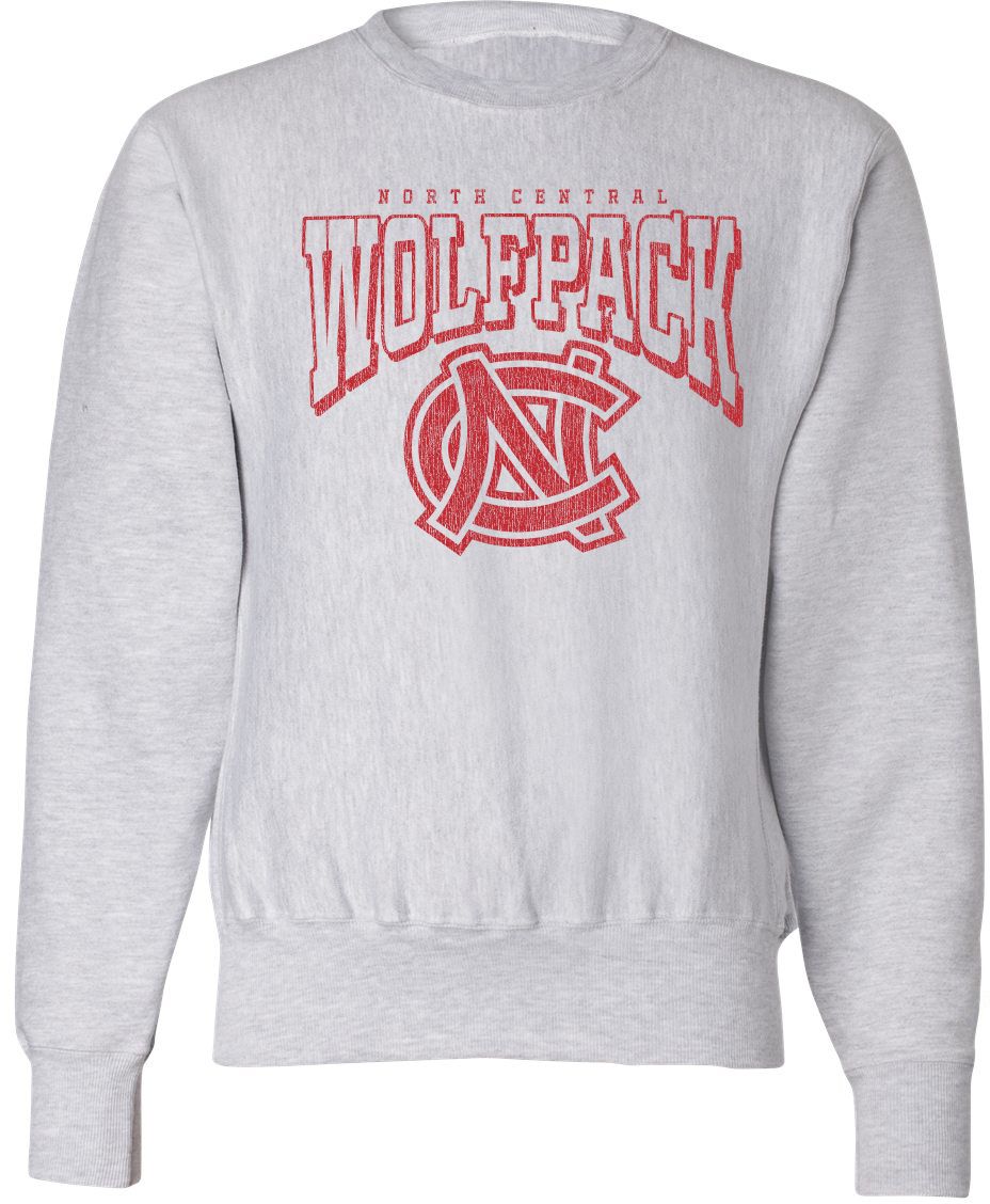 Pel Athletic Adult North Central High School Ash Crewneck Sweatshirt