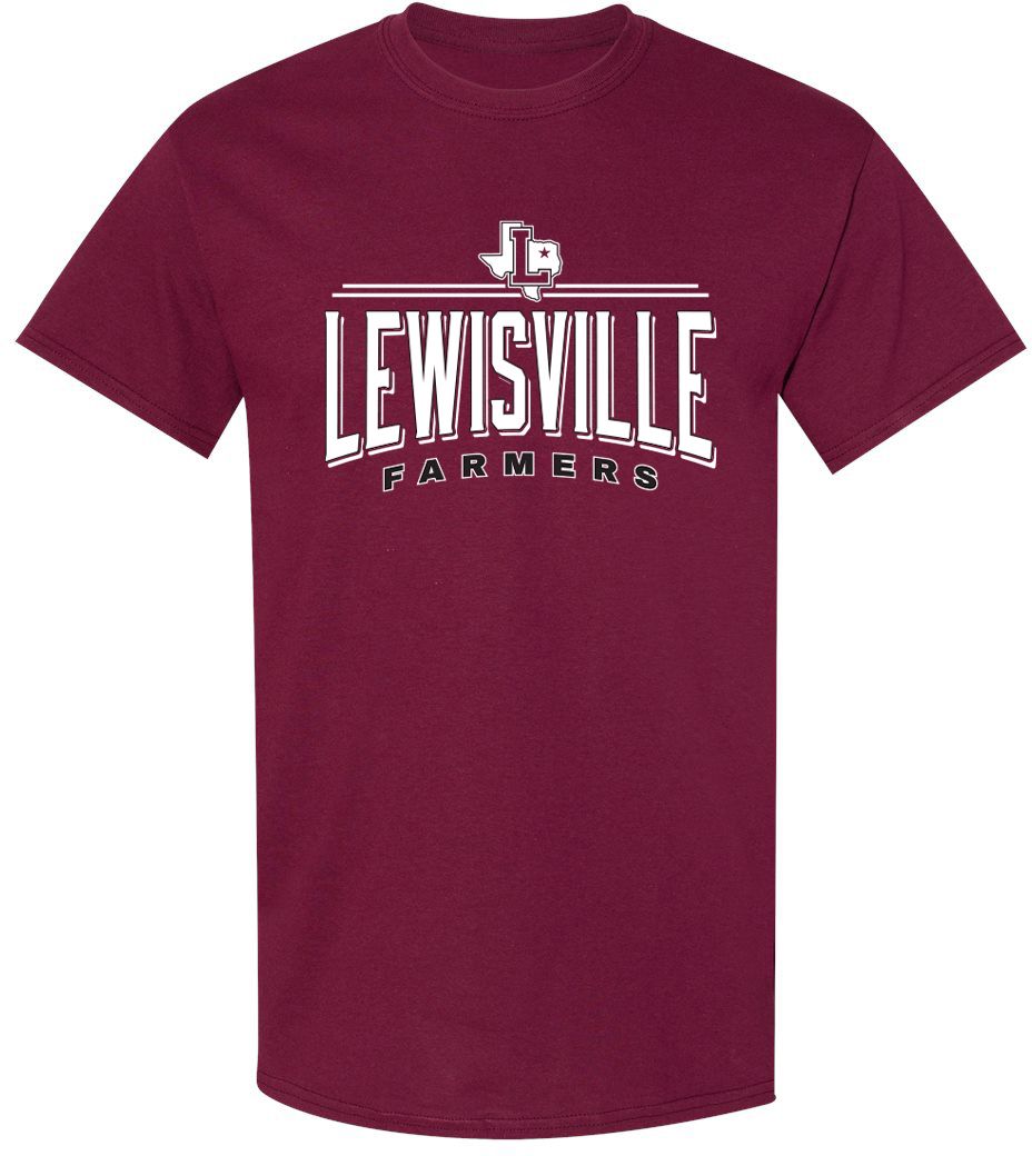 Pel Athletic Adult Lewisville High School Maroon T-Shirt