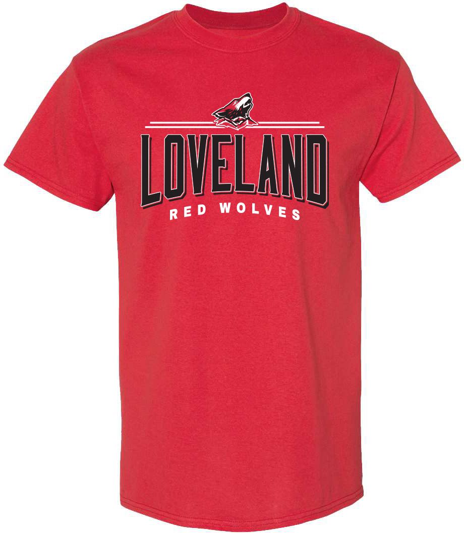 Pel Athletic Adult Loveland High School Red T-Shirt