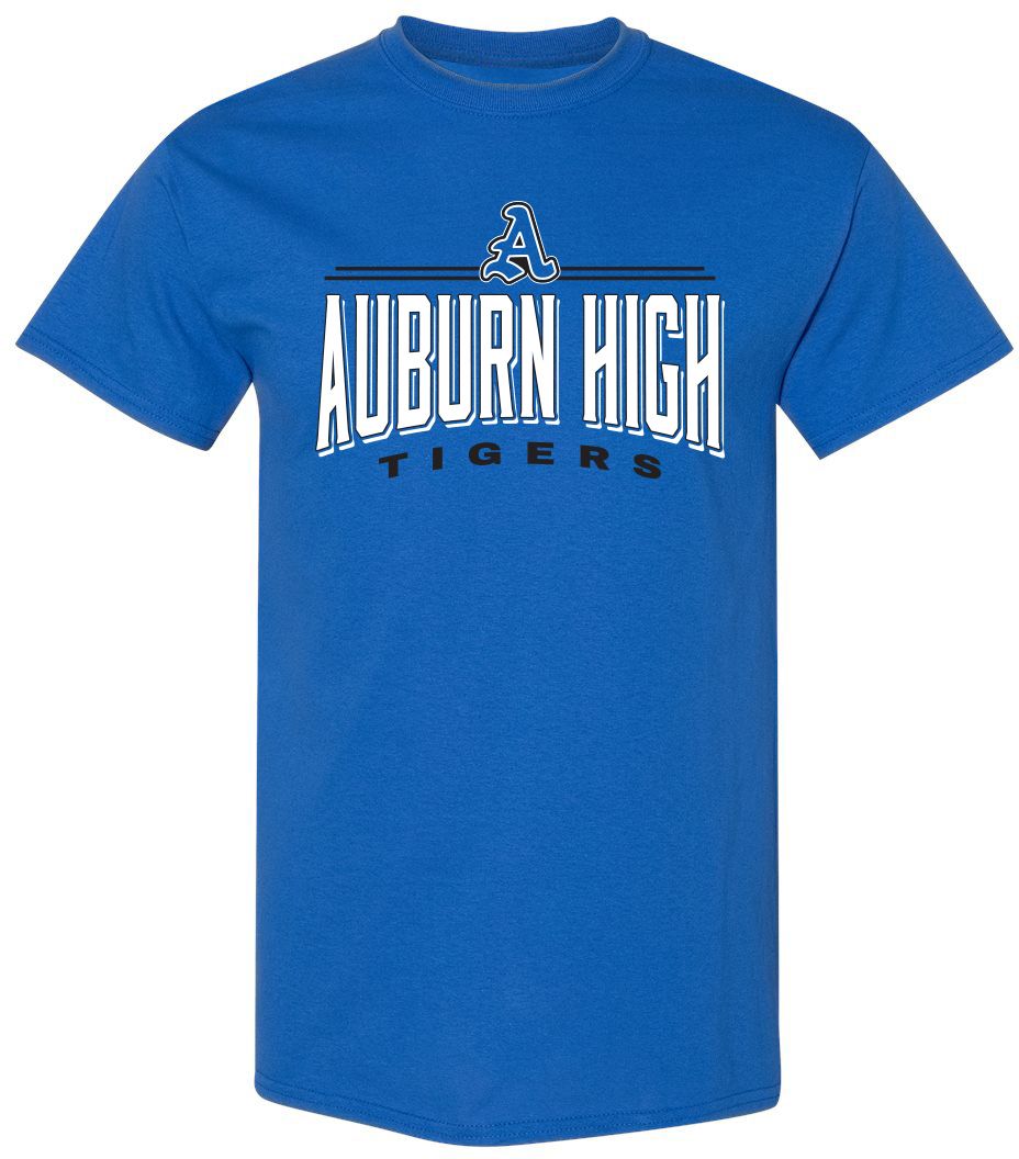 Pel Athletic Adult Auburn High School Royal T-Shirt
