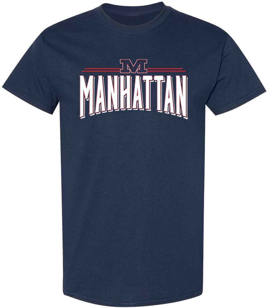 Pel Athletic Adult Manhattan High School Navy T-Shirt