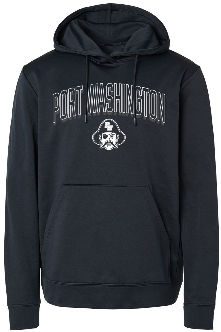 Pel Athletic Adult Port Washington High School Black Pullover Hoodie, Men's, XL