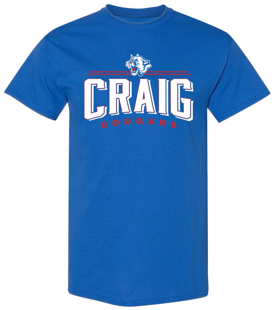 Pel Athletic Adult Craig High School Royal T-Shirt