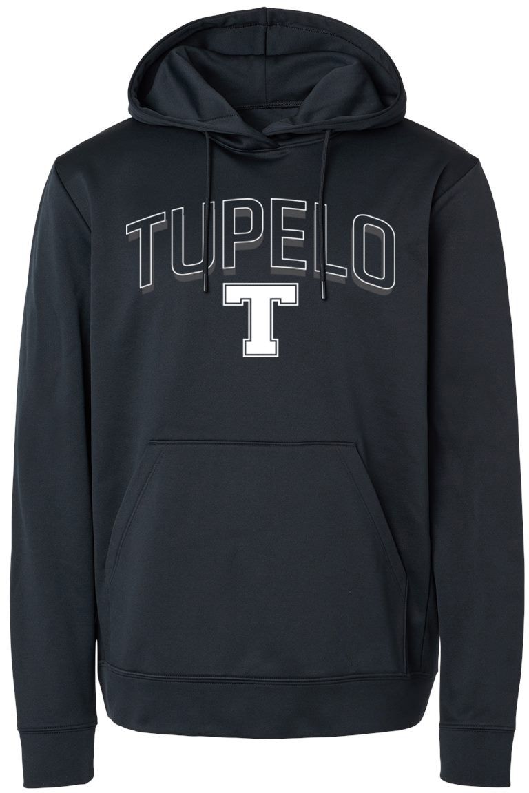 Pel Athletic Adult Tupelo High School Black Pullover Hoodie