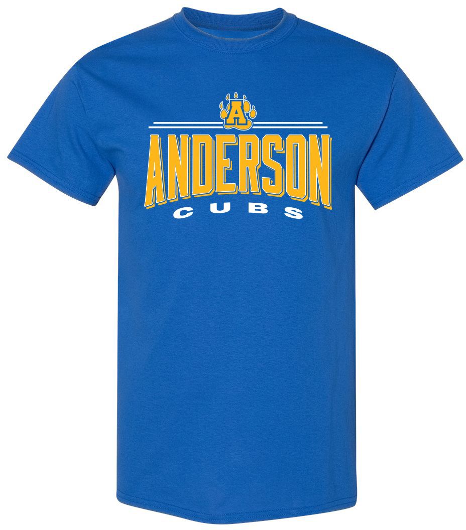 Pel Athletic Adult Anderson Union High School Royal T-Shirt
