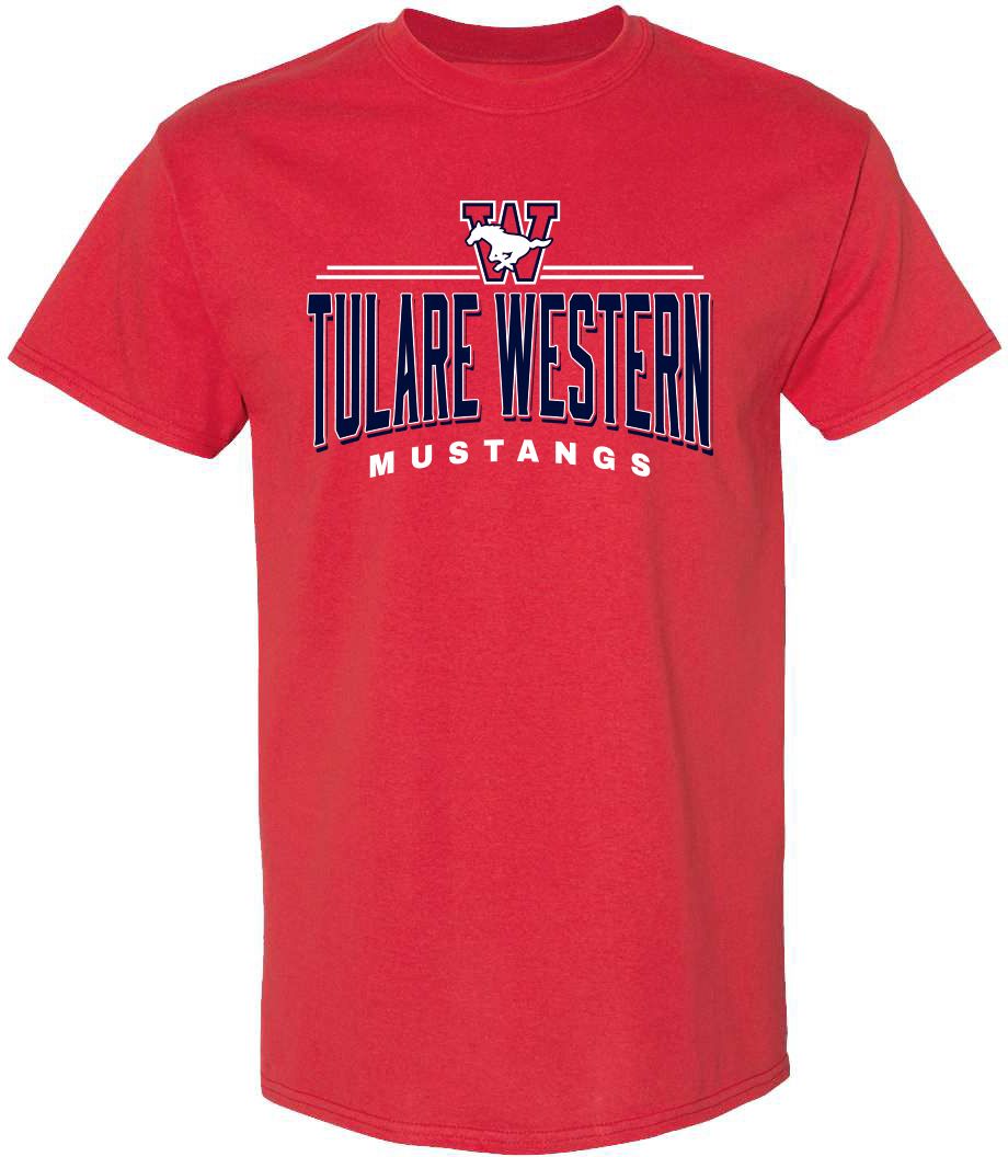 Pel Athletic Adult Tulare Western High School Red T-Shirt