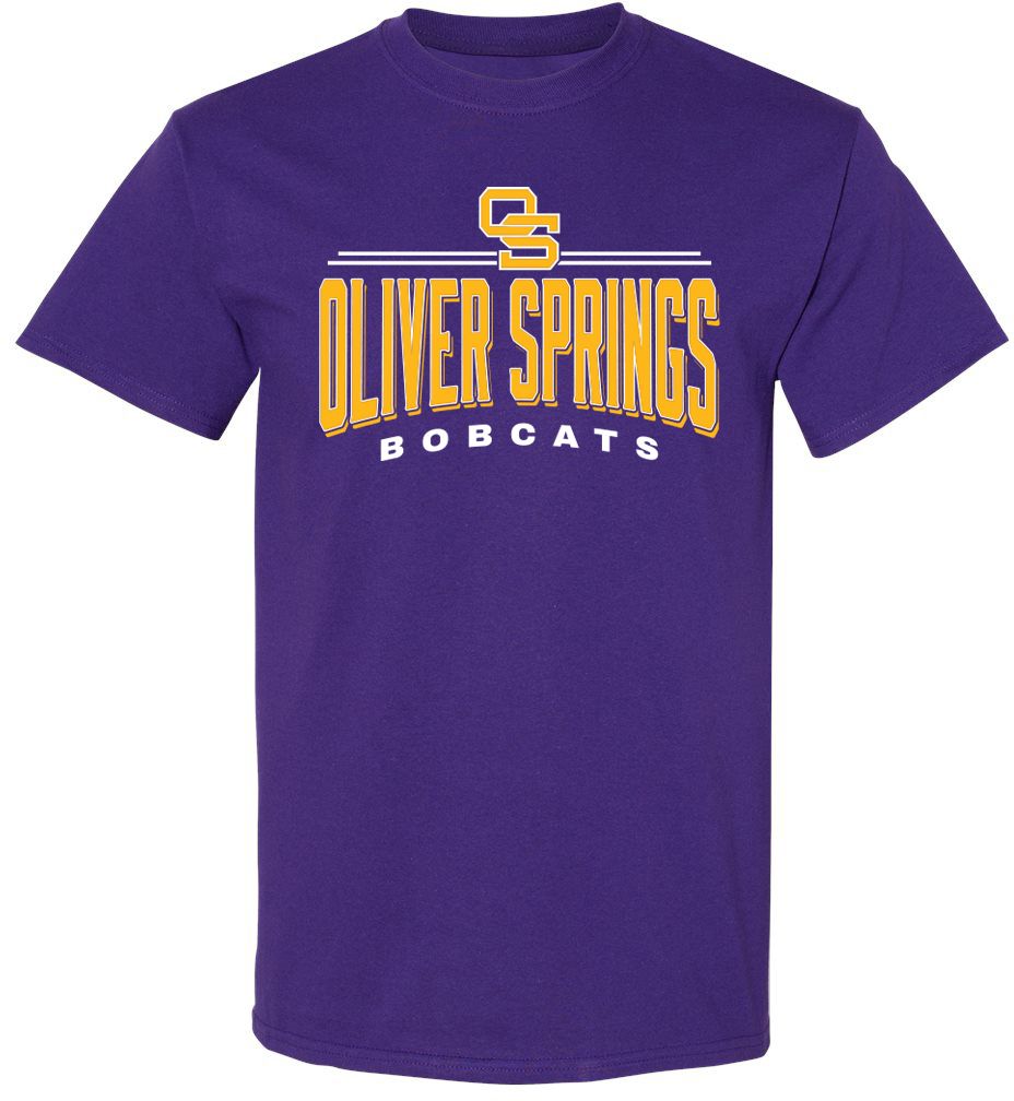 Pel Athletic Adult Oliver Springs High School Purple T-Shirt