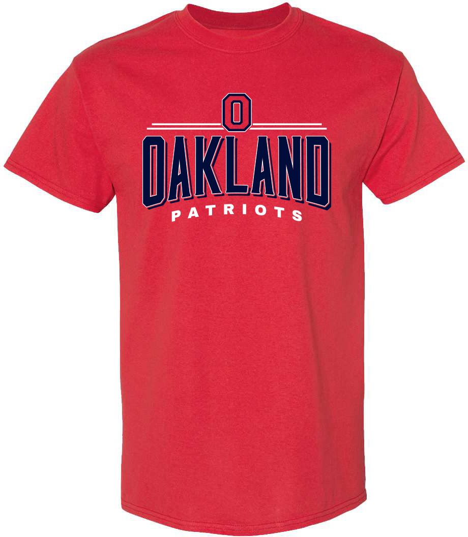 Pel Athletic Adult Oakland High School Red T-Shirt, Men's, Large | Great Father's Day Gift