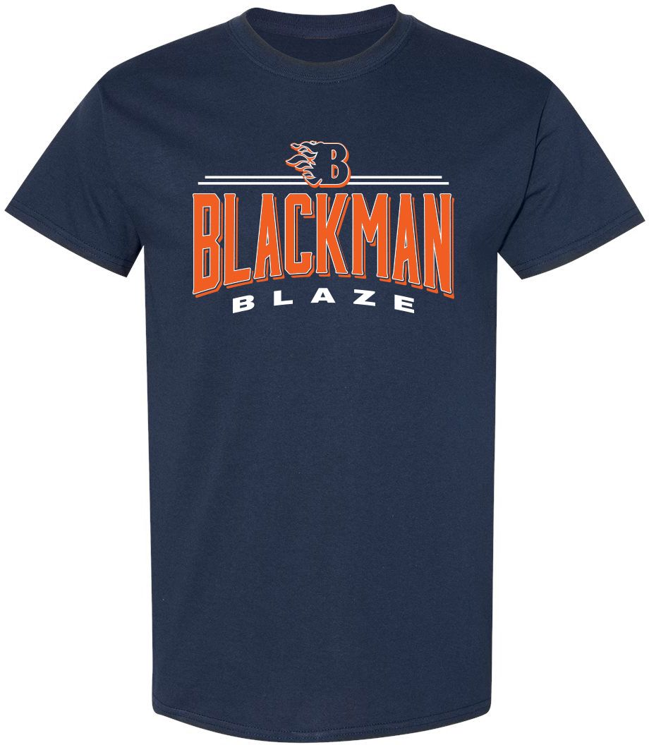 Pel Athletic Adult Blackman High School Navy T-Shirt