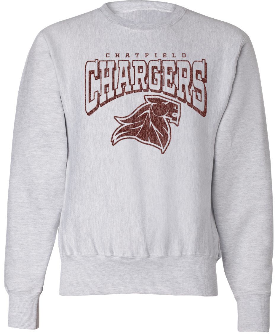 Pel Athletic Adult Chatfield Senior High School Ash Crewneck Sweatshirt
