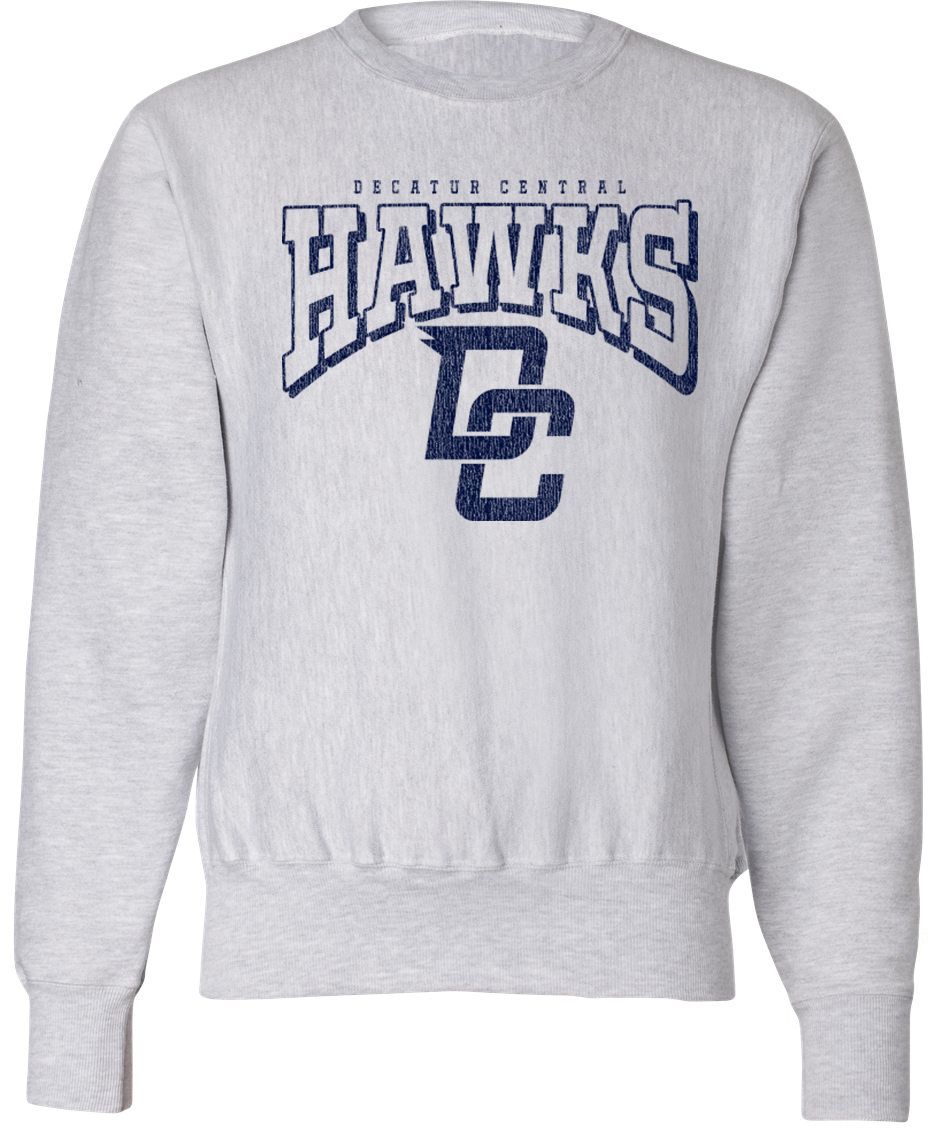 Pel Athletic Adult Decatur Central High School Ash Crewneck Sweatshirt