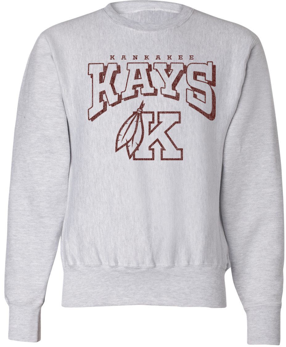 Pel Athletic Adult Kankakee High School Ash Crewneck Sweatshirt