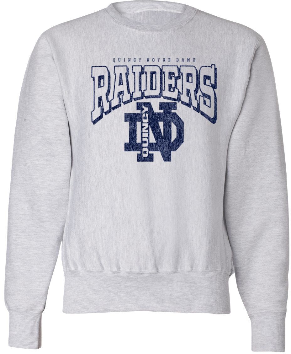 Pel Athletic Adult Quincy Notre Dame High School Ash Crewneck Sweatshirt