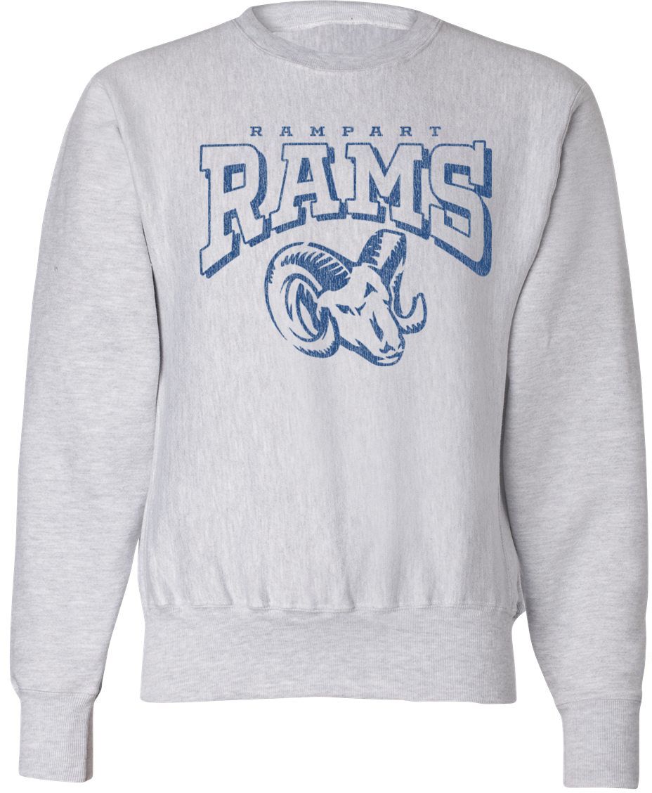 Pel Athletic Adult Rampart High School Ash Crewneck Sweatshirt