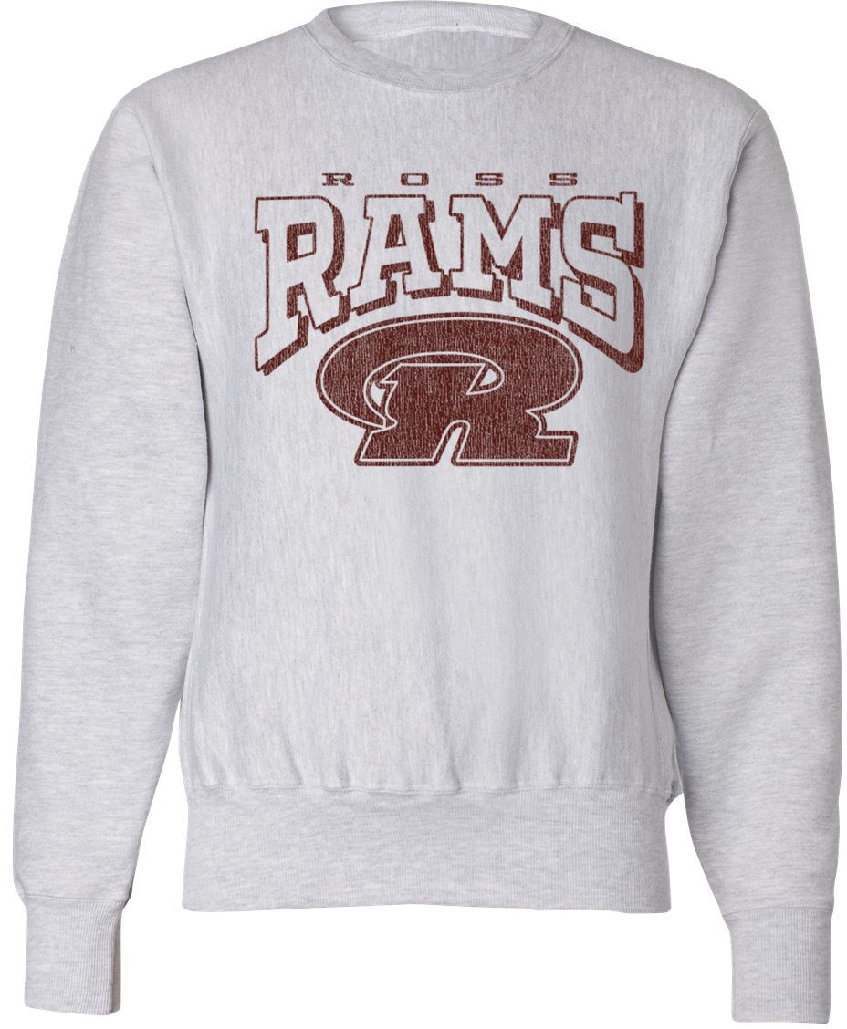 Pel Athletic Adult Ross Senior High School Ash Crewneck Sweatshirt