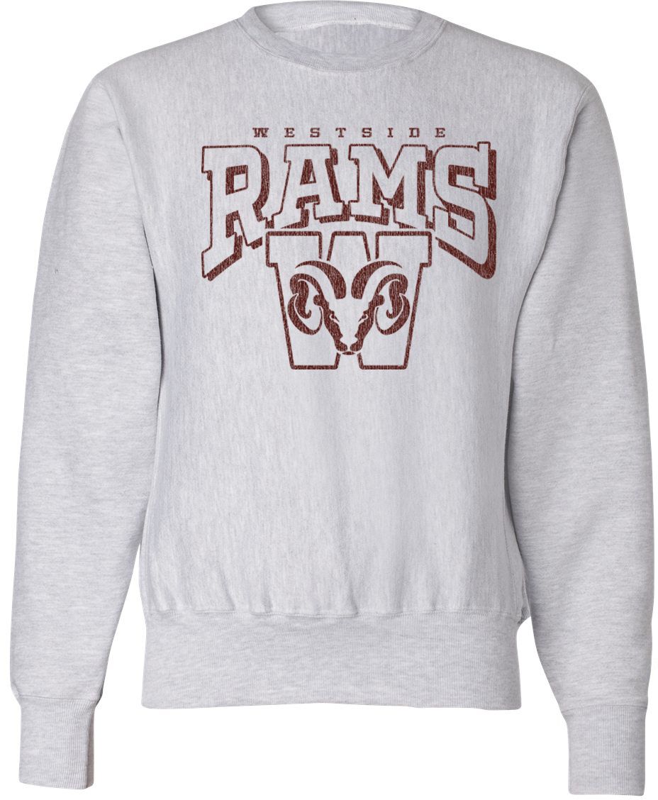 Pel Athletic Adult Westside High School Ash Crewneck Sweatshirt