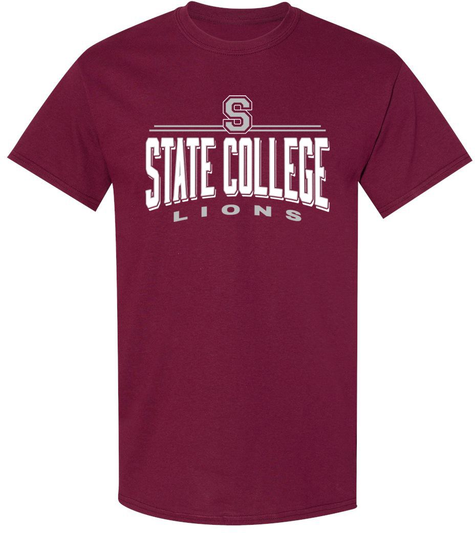Pel Athletic Adult State College Area High School Maroon T-Shirt