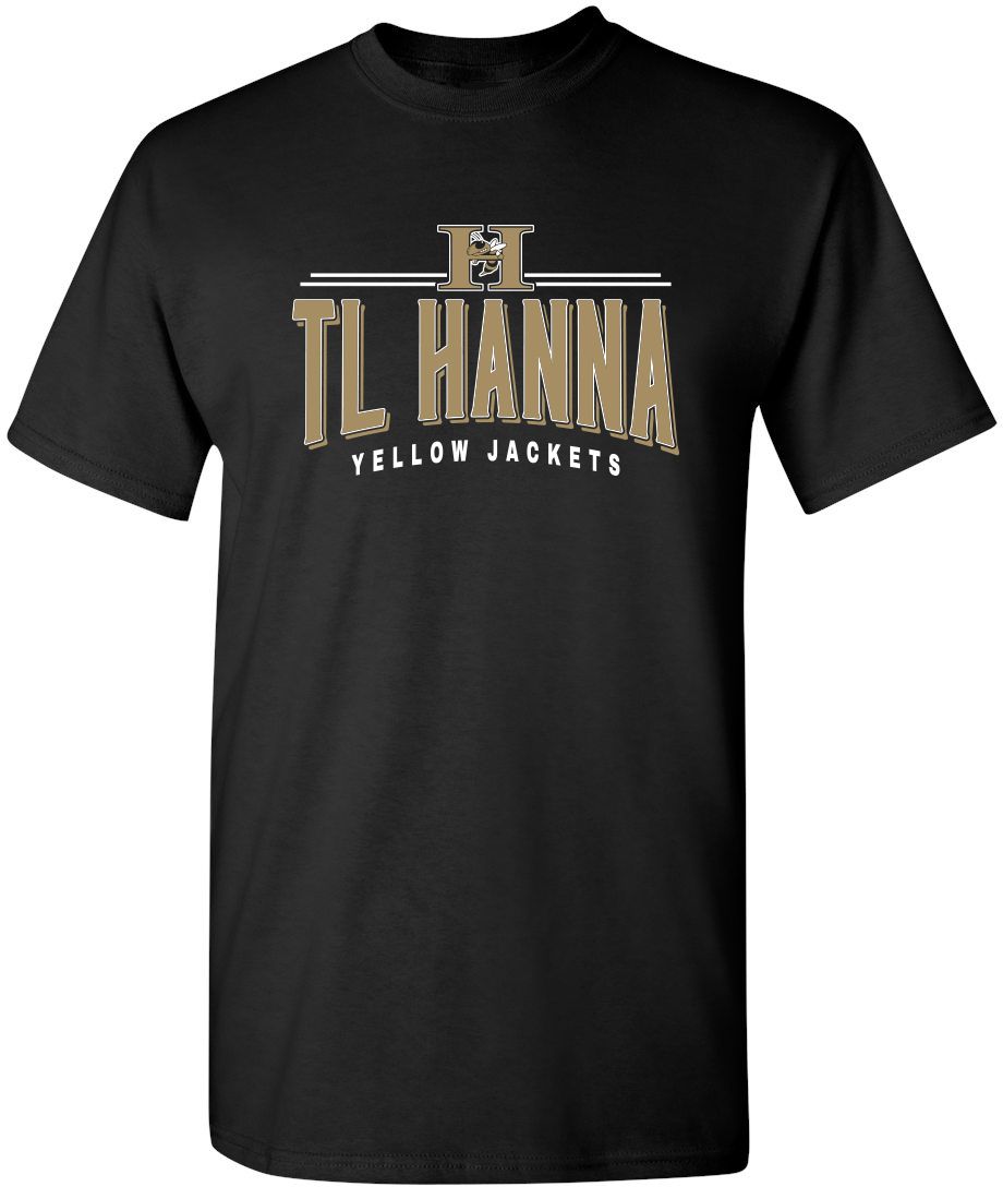 Pel Athletic Adult T L Hanna High School Black T-Shirt