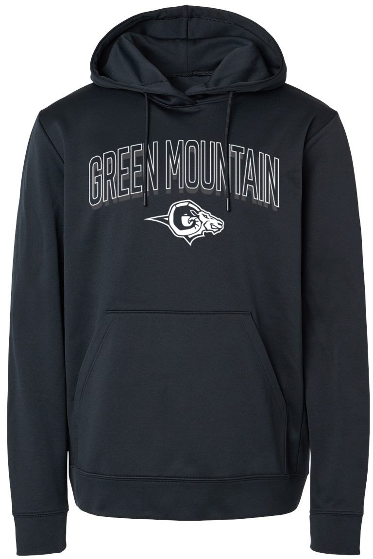 Pel Athletic Adult Green Mountain High School Black Pullover Hoodie