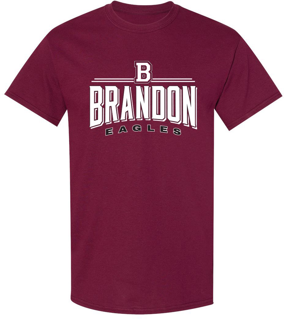 Pel Athletic Adult Brandon High School Maroon T-Shirt
