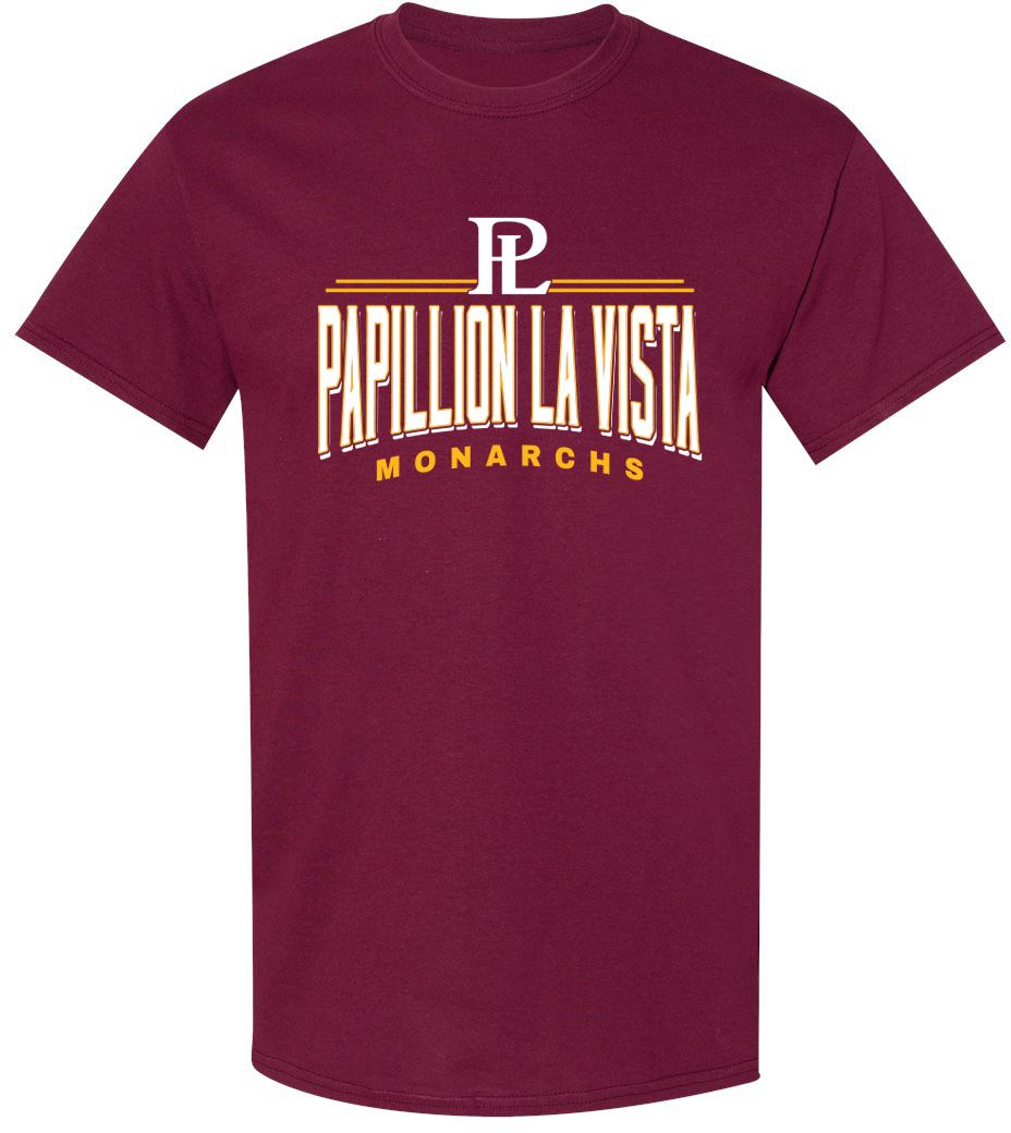 Pel Athletic Adult Papillion-La Vista High School Maroon T-Shirt