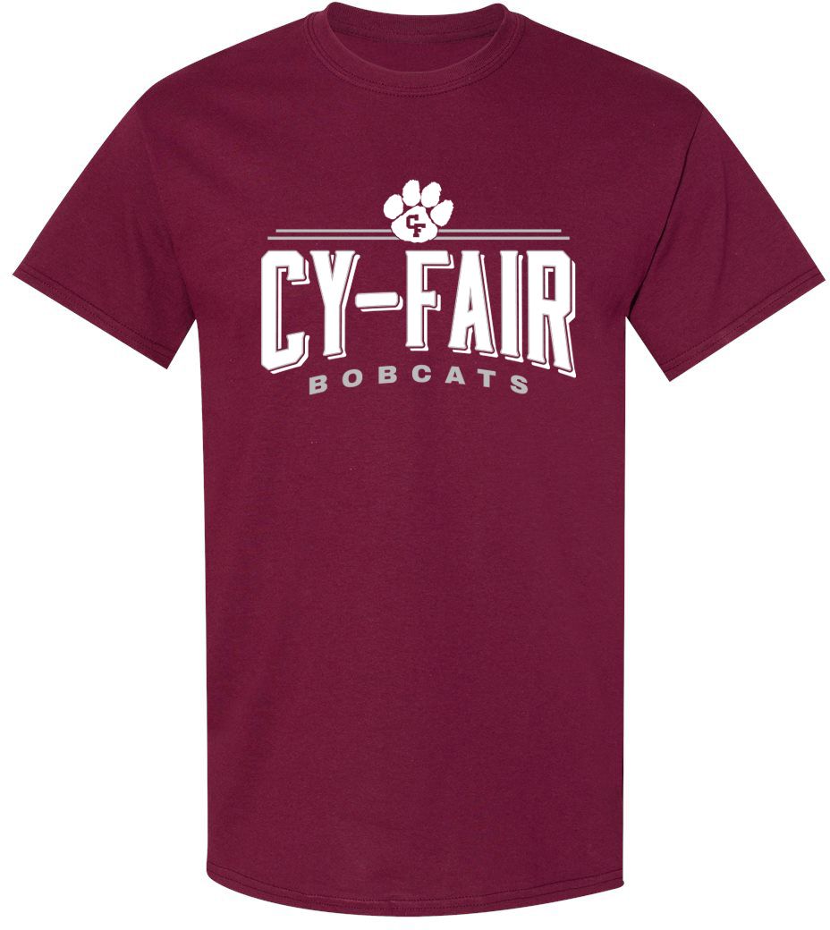 Pel Athletic Adult Cy-Fair High School Maroon T-Shirt