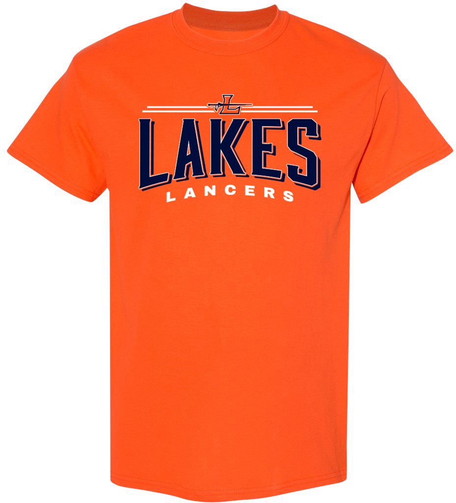 Pel Athletic Adult Lakes High School Orange T-Shirt