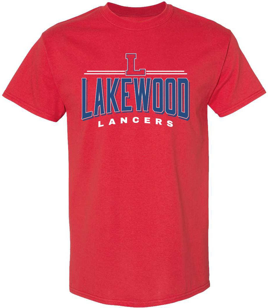 Pel Athletic Adult Lakewood High School Red T-Shirt, Men's, Small | Great Father's Day Gift