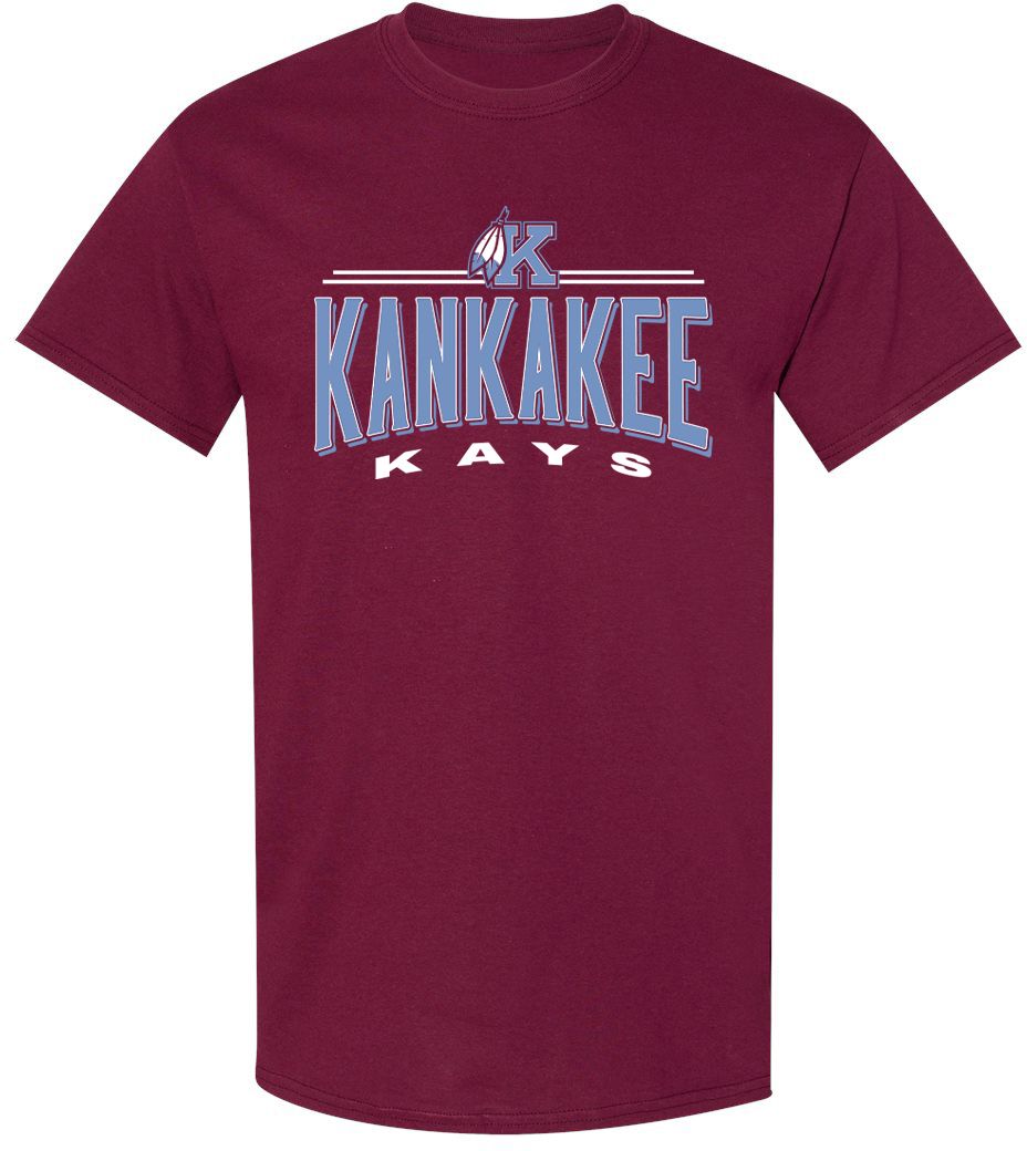Pel Athletic Adult Kankakee High School Maroon T-Shirt
