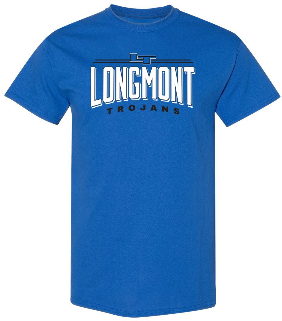 Pel Athletic Adult Longmont High School Royal T-Shirt