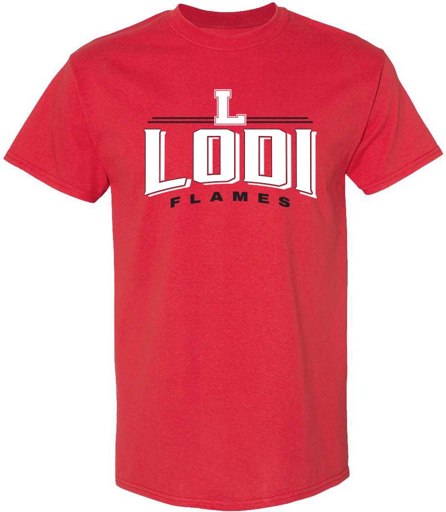 Pel Athletic Adult Lodi High School Red T-Shirt