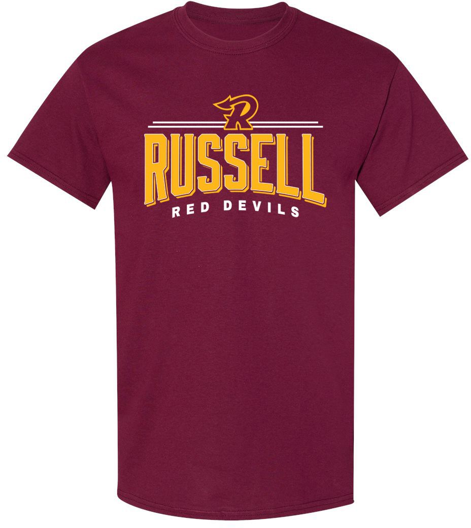 Pel Athletic Adult Russell High School Maroon T-Shirt