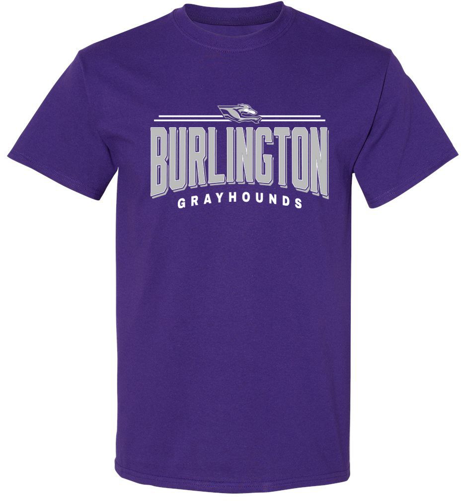 Pel Athletic Adult Burlington High School Purple T-Shirt