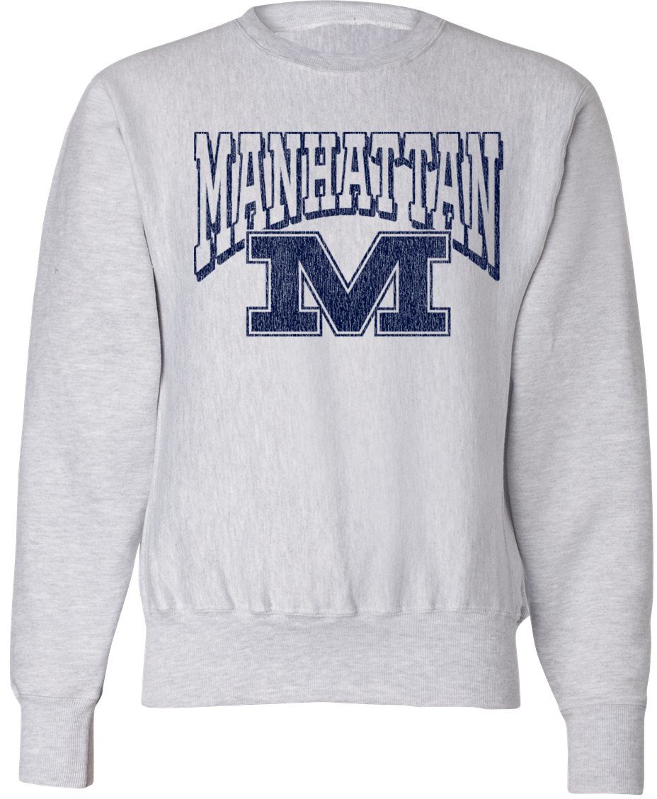 Pel Athletic Adult Manhattan High School Ash Crewneck Sweatshirt