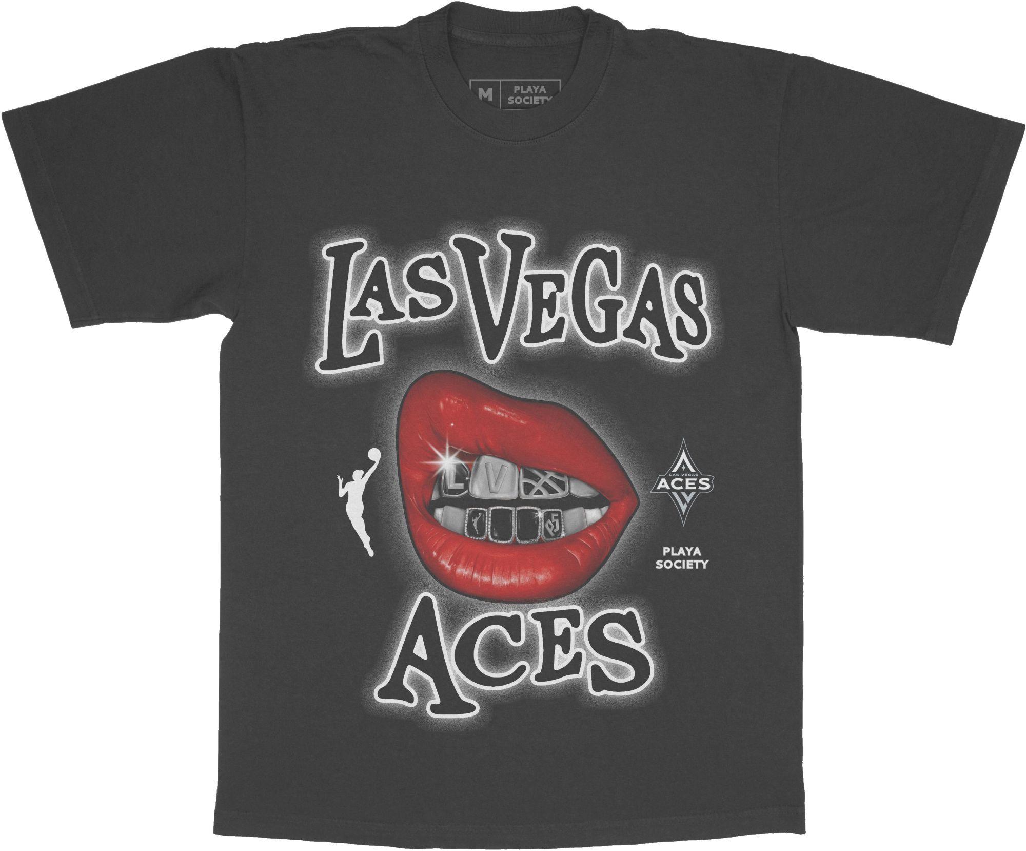 PLAYA SOCIETY Adult Las Vegas Aces Grill Sketch T-Shirt