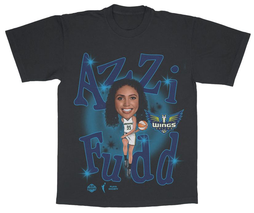 PLAYA SOCIETY Adult Dallas Wings Black Azzi Fudd Draft T-Shirt