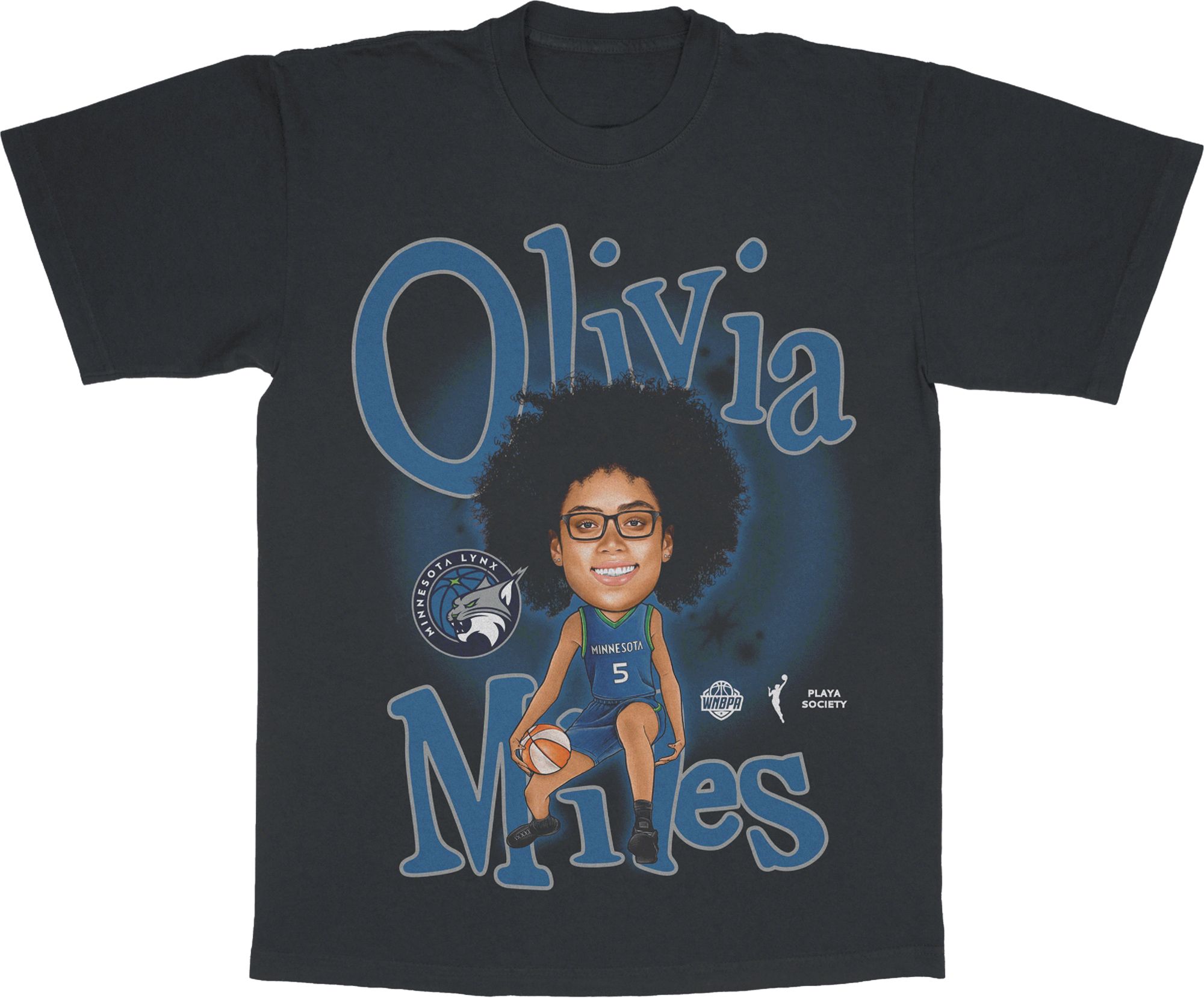 PLAYA SOCIETY Adult Minnesota Lynx Black Olivia Miles Draft T-Shirt