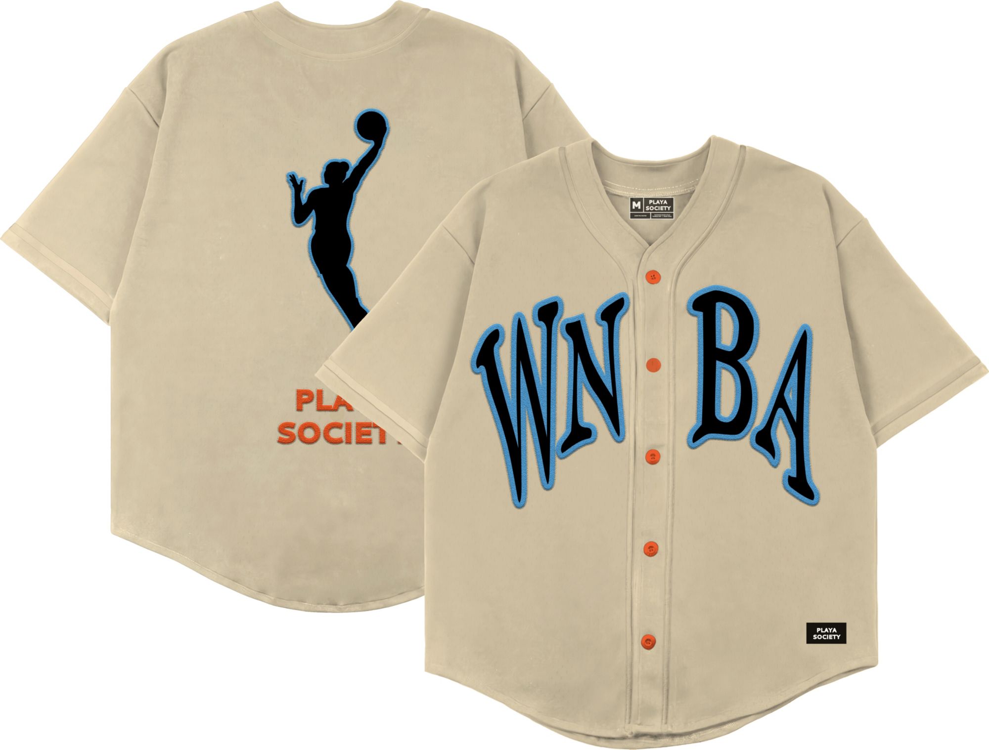 PLAYA SOCIETY Women's WNBA All-Star Game 2026 Off White Cropped Baseball Jersey