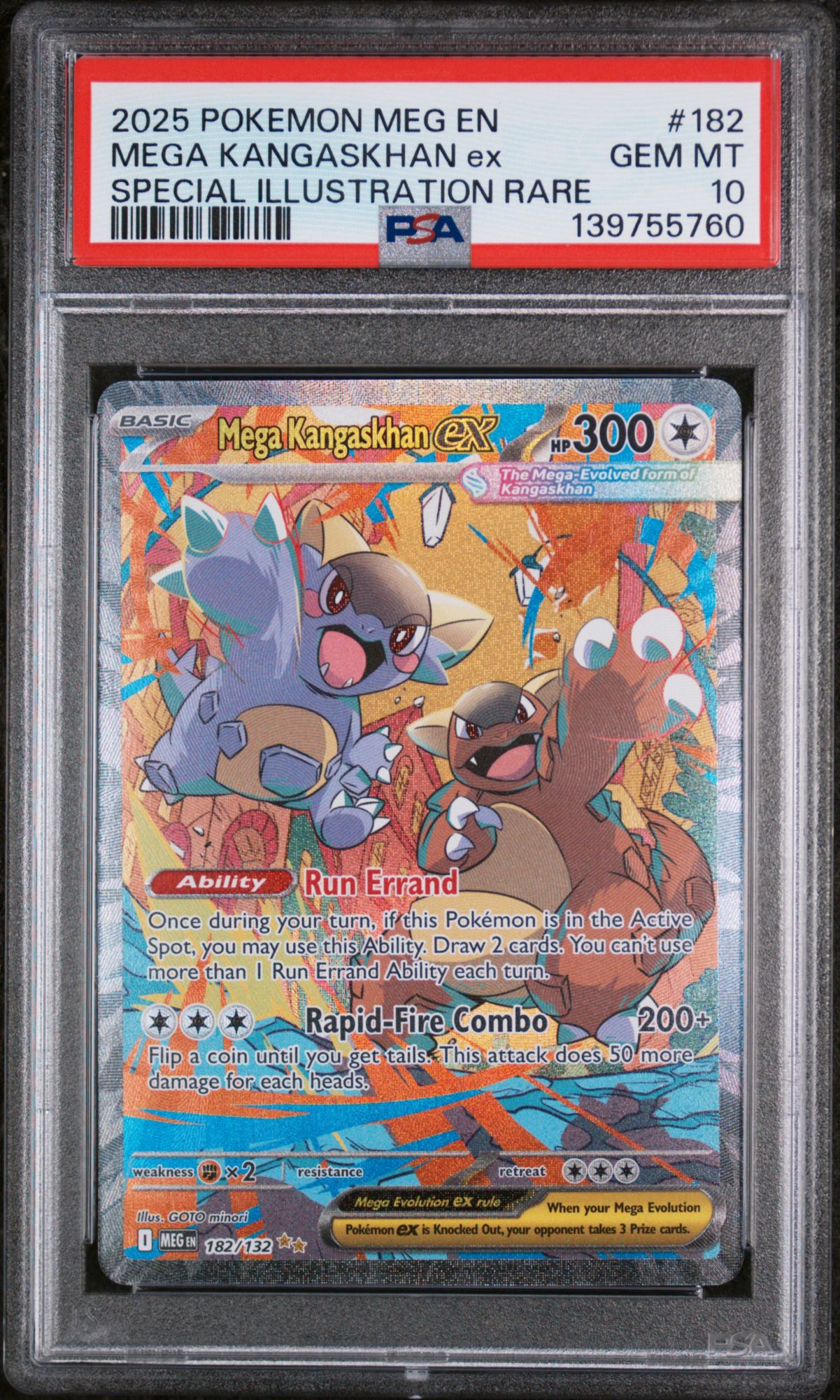 2025 Pokemon Meg En-Mega Evolution 182 Mega Kangaskhan Ex Special Illustration Rare PSA 10