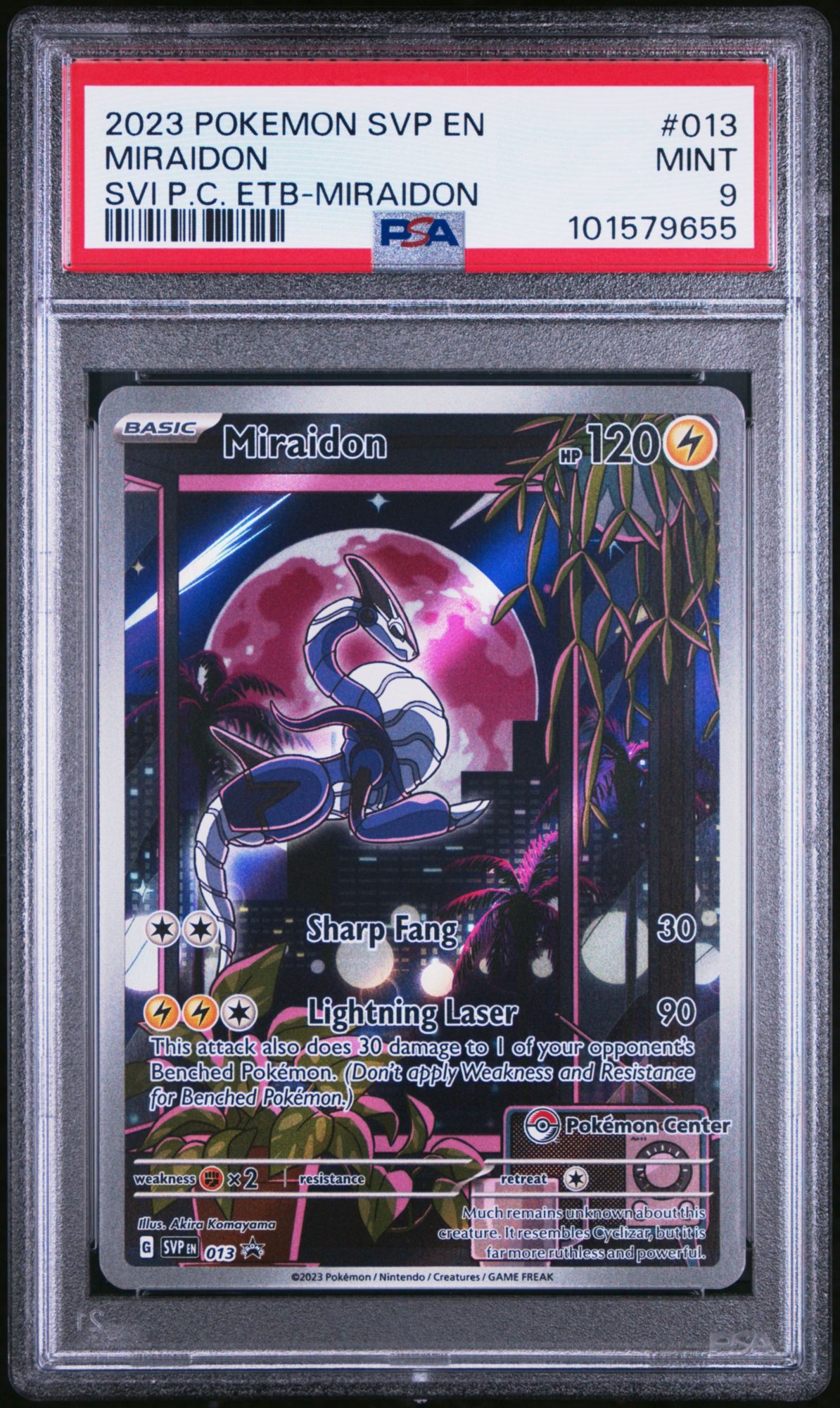 2023 Pokemon Svp En-Sv Black Star Promo 013 Miraidon Scarlet & Violet Pokemon Center Elite Trainer Box-Miraidon PSA 9