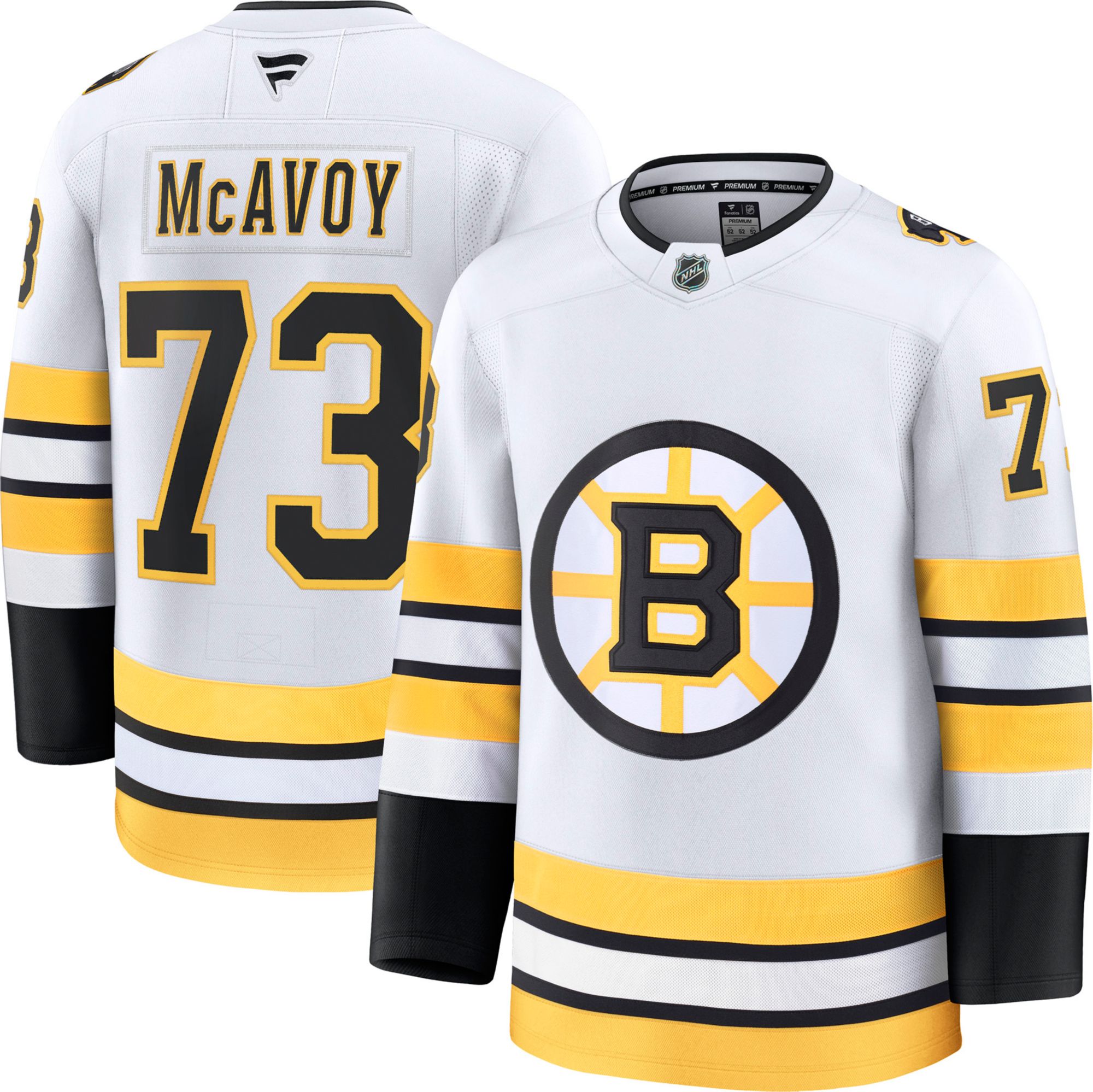 NHL Men's Boston Bruins Charlie McAvoy #73 White Premium Authentic Jersey