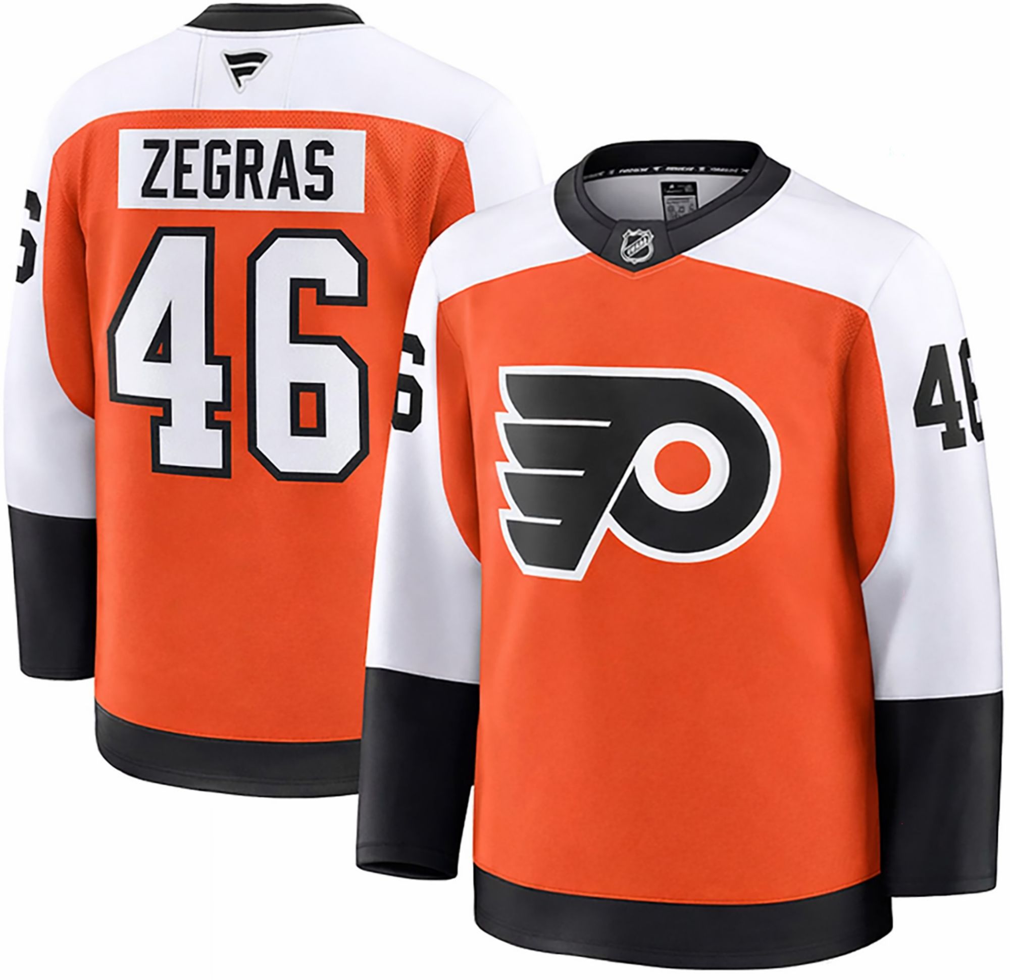 NHL Men's Philadelphia Flyers Trevor Zegras #46 Orange Premium Authentic Jersey